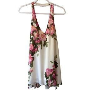 Floral Cotton Candy Mini Dress Floral Size S Boho Summer Relaxed Backless